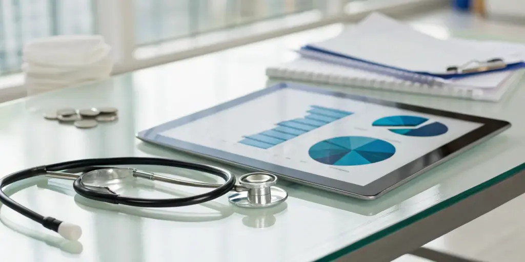 Tablet with charts breaking down how much medical detox costs next to a stethoscope.