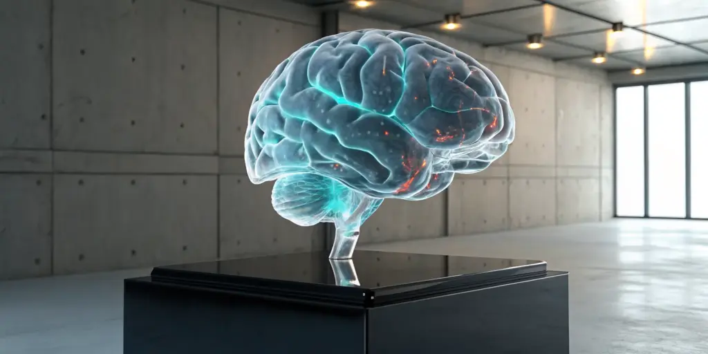 A human brain showing the neural connection between trauma and addiction.