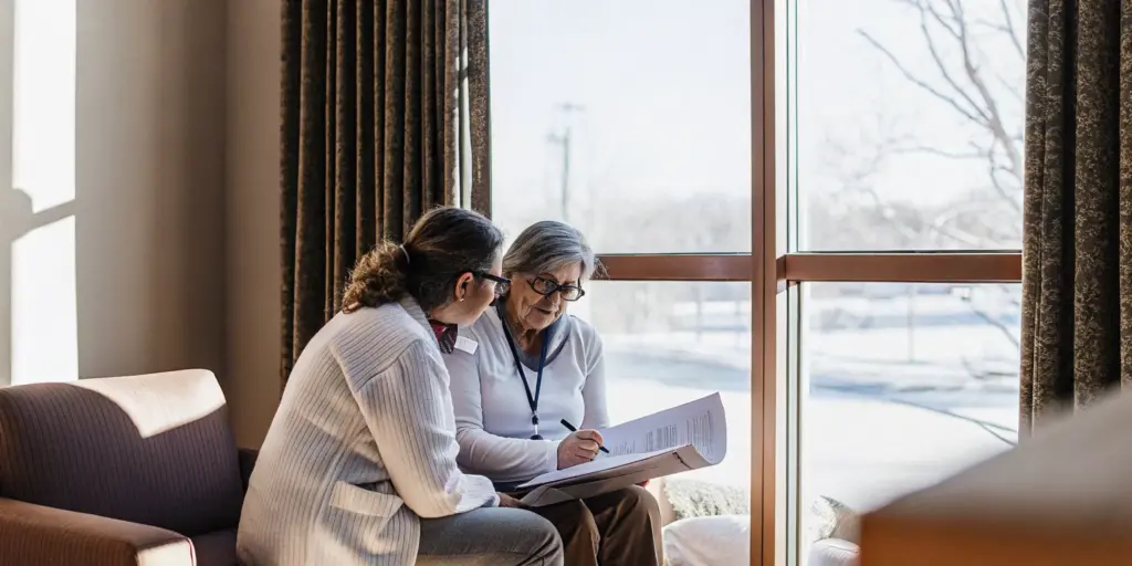 Admissions counselor discussing whether insurance may cover rehab in Ohio