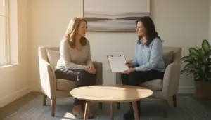 Family learning how to choose rehab in Ohio with a care professional