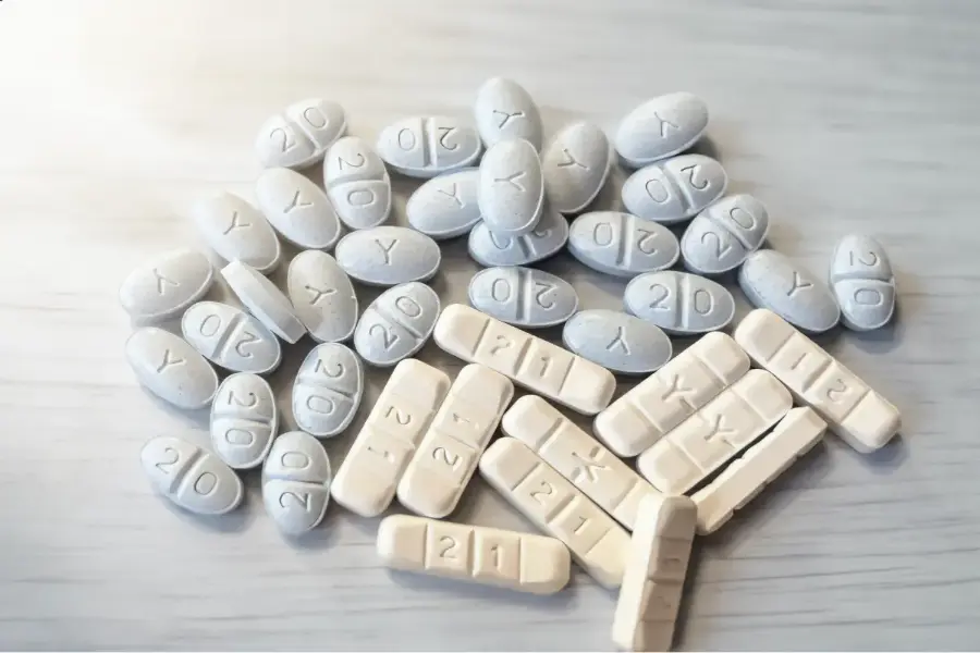 multiple xanax pills on counter